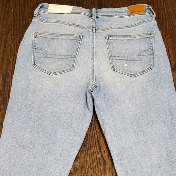 AMERICAN EAGLE MOM JEAN STRETCH DENIM JEANS WOMENS SIZE 6 SHORT HIGH RISE - Picture 4 of 7